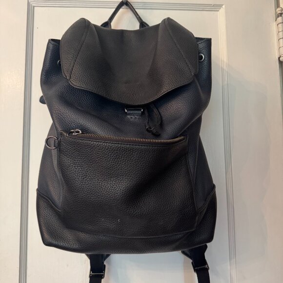 Coach Mens Two Tone Black and Blue Pebbled Leather Backpack - Great Condition - Picture 1 of 10